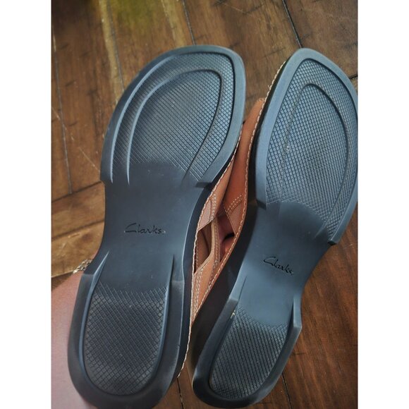 Clarks Tan Leather Sandals 9M - Picture 4 of 6